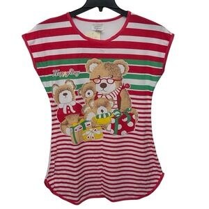 Lati‎ Fashion Intimates Nightgown White And Red Women's Size Medium Christmas